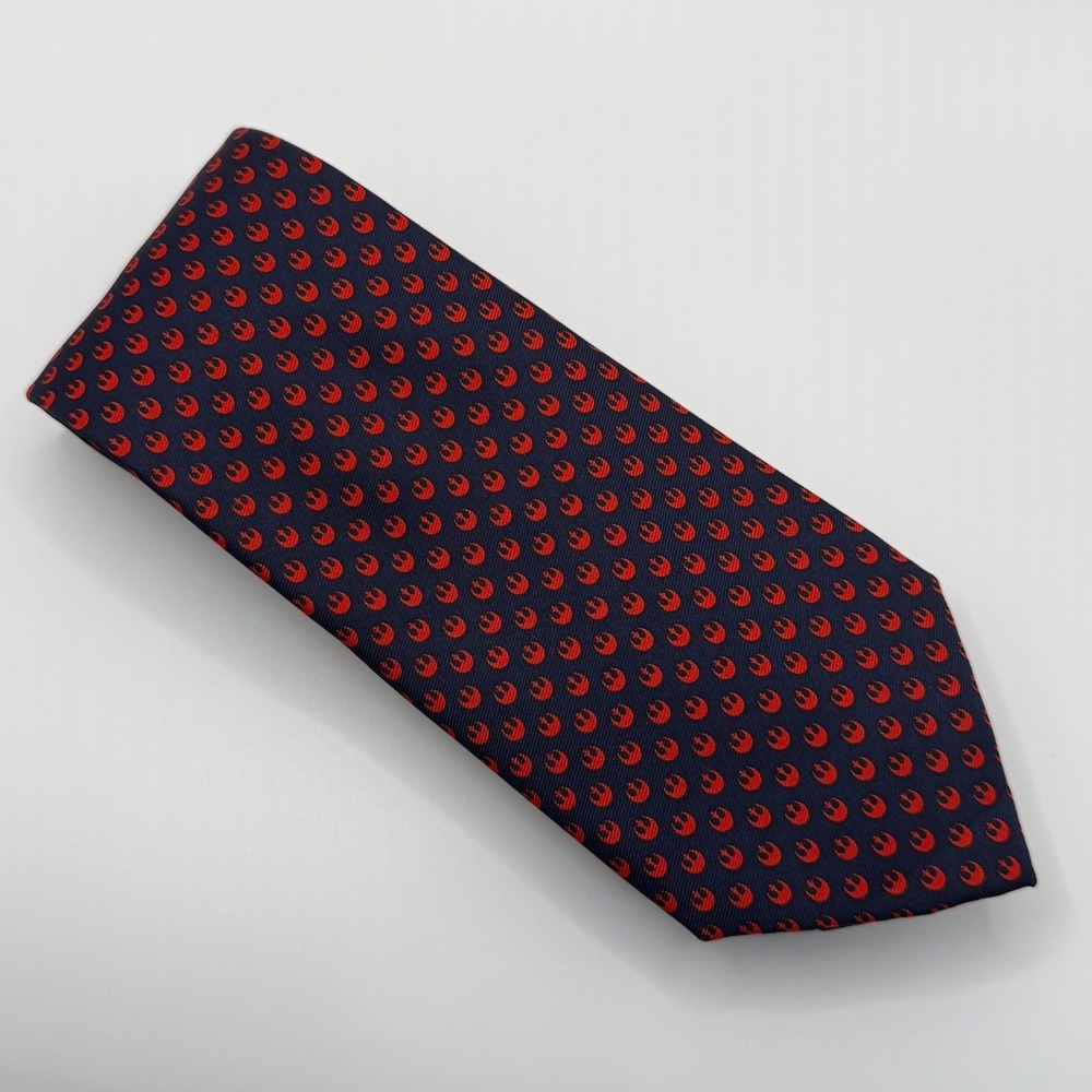 Star Wars Necktie OS Navy Blue Red Rebel Alliance Insignia Logo Sci-Fi Geek Chic